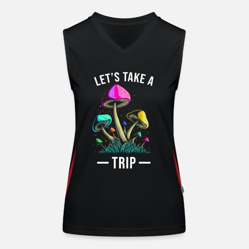 Pilz Trip Magic Mushrooms Débardeur respirant contrasté Femme