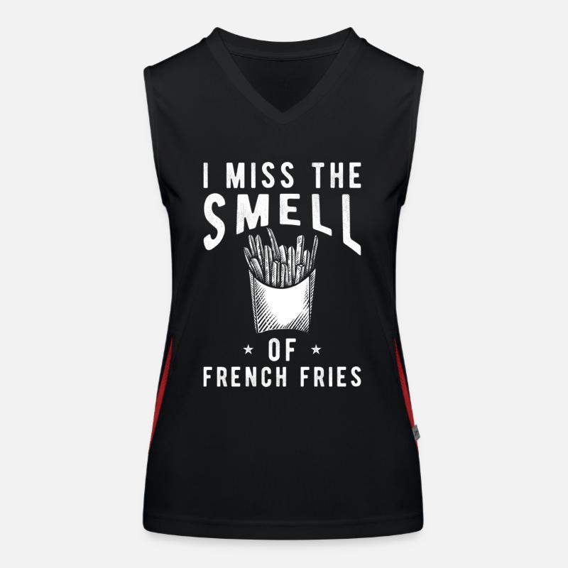 Frites de frites drôles Débardeur respirant contrasté Femme