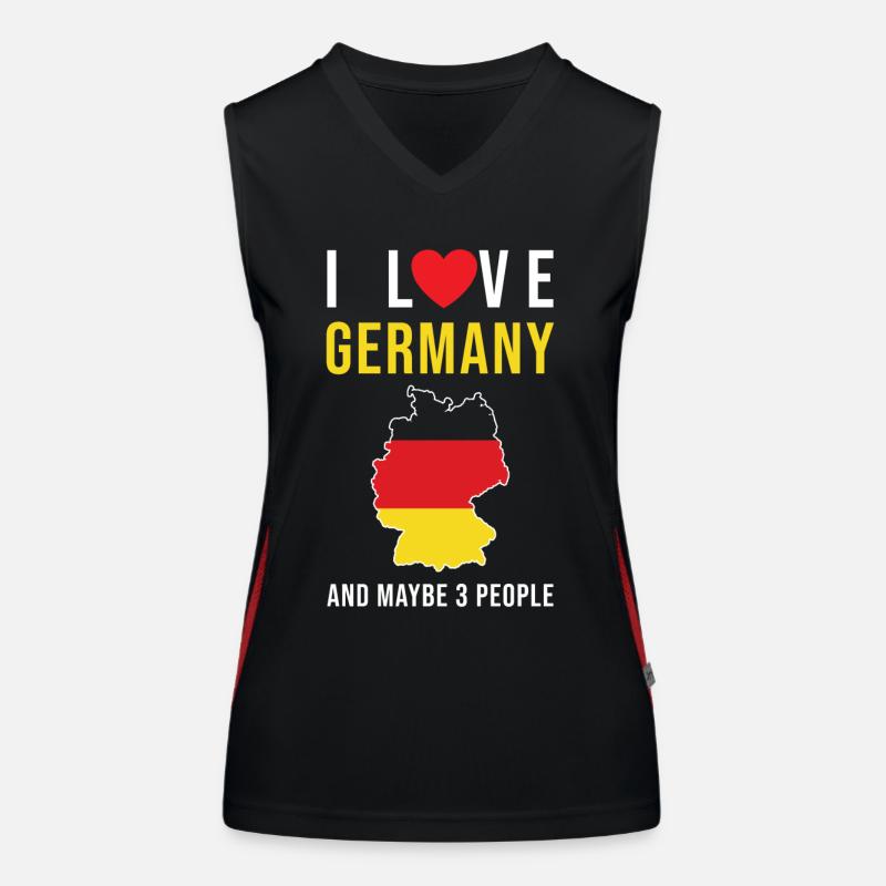 I love Germany German flag Women's Functional Contrast Tank Top