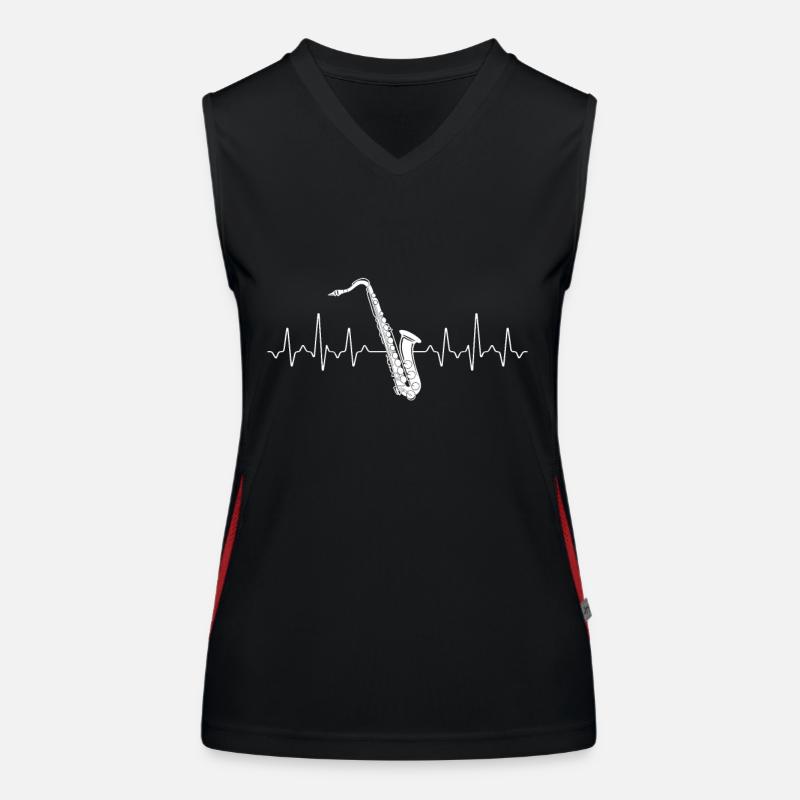 Saxophone Heartbeat Funktionelles Kontrast-Tank Top für Frauen