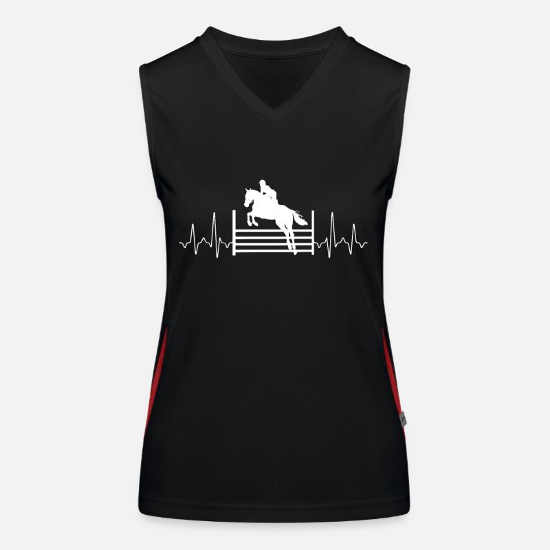 Springreiten Herzschlag Funktionelles Kontrast-Tank Top für Frauen