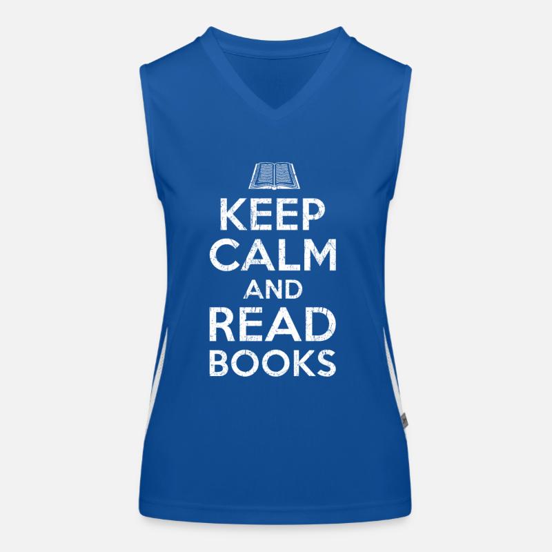 Keep calm read books Funktionelles Kontrast-Tank Top für Frauen