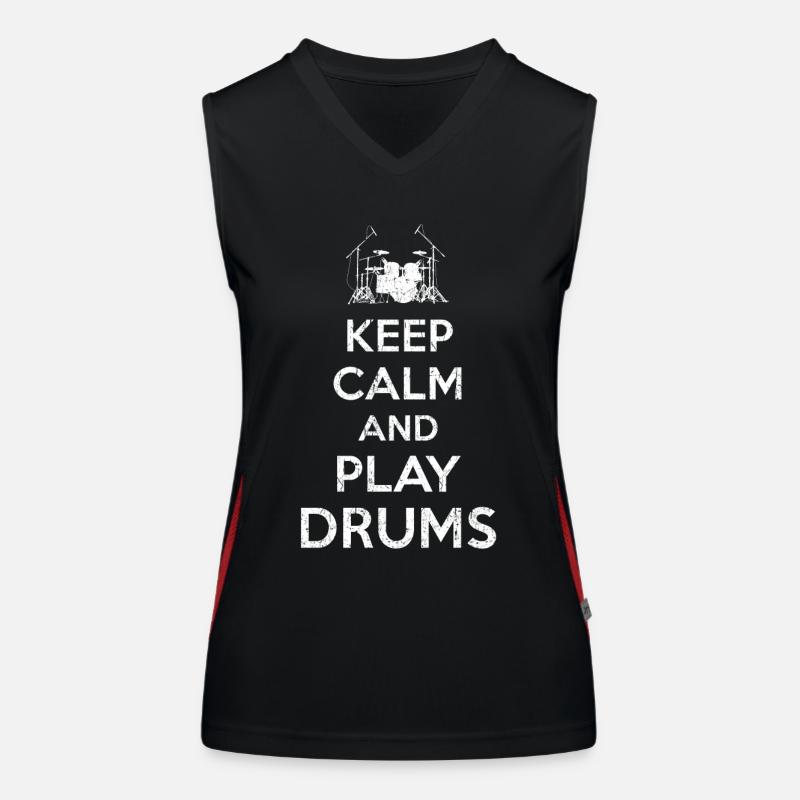 Keep Calm Drummer Débardeur respirant contrasté Femme