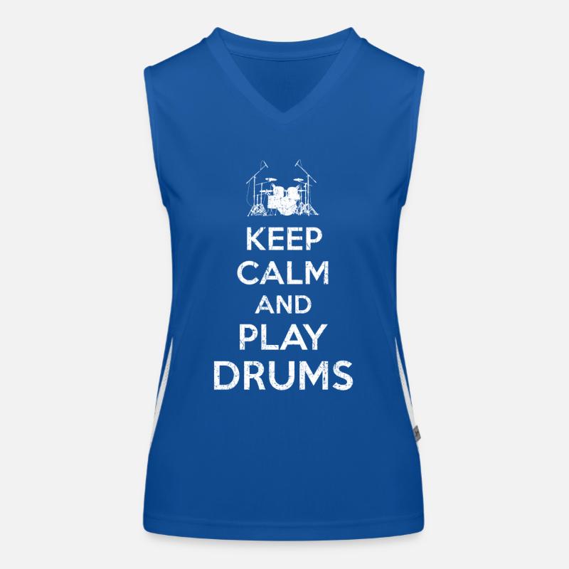 Keep Calm Drummer Débardeur respirant contrasté Femme