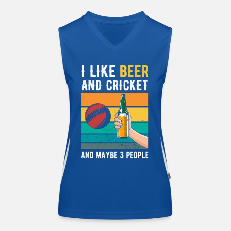 Cadeau de cricket et de bière rétro Débardeur respirant contrasté Femme