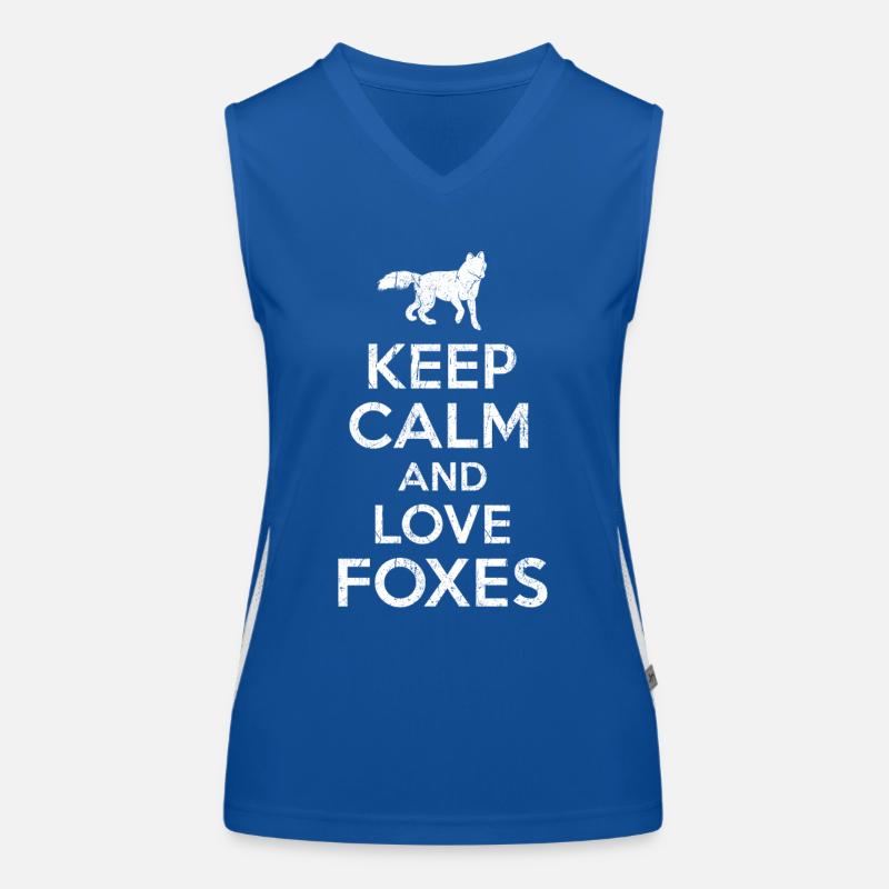 Fox saying Keep calm Women's Functional Contrast Tank Top