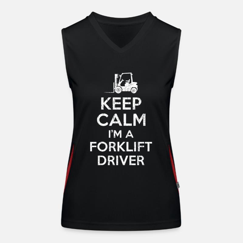 Forklift Driver Keep Calm Débardeur respirant contrasté Femme