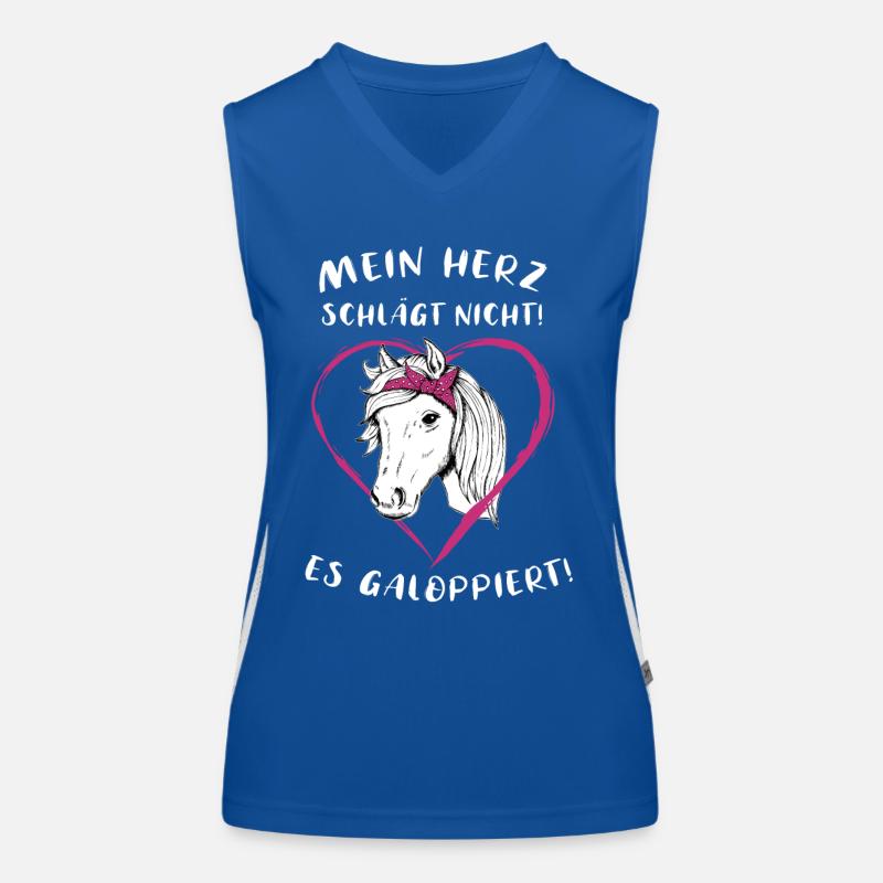 Pferde Herz Reiterin Geschenkidee Funktionelles Kontrast-Tank Top für Frauen