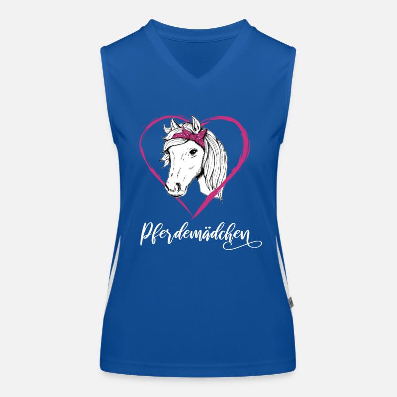 Pferdemädchen Pferde Herz Geschenkidee Funktionelles Kontrast-Tank Top für Frauen