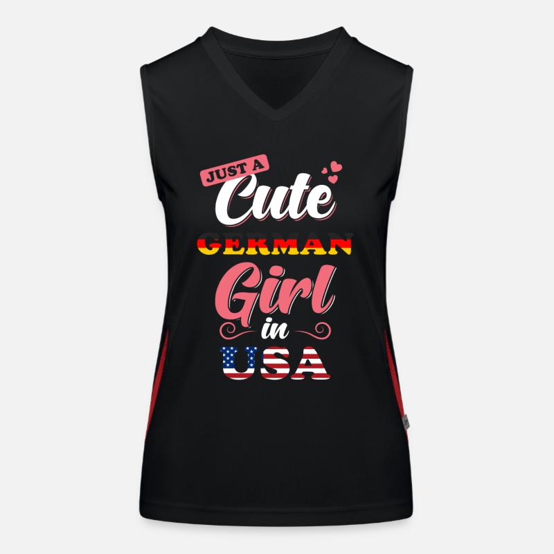 Germany USA Saying Women's Functional Contrast Tank Top
