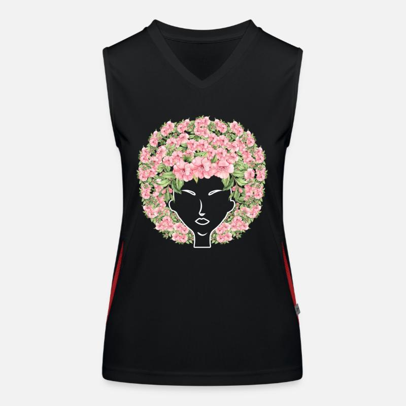 Fleurs Afro Débardeur respirant contrasté Femme