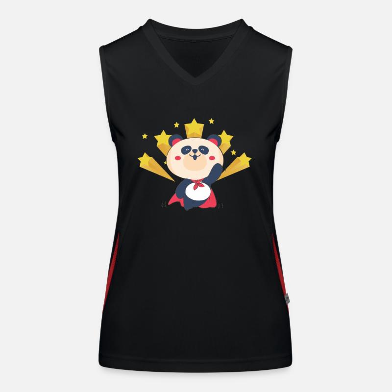Panda Superheld Funktionelles Kontrast-Tank Top für Frauen