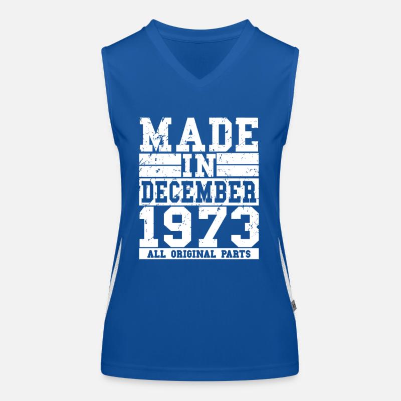 1973 Geburtstag Dezember Vintage Spruch Funktionelles Kontrast-Tank Top für Frauen