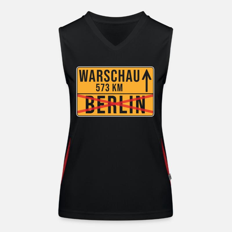 Varsovie Berlin Relocation Ortschild Débardeur respirant contrasté Femme