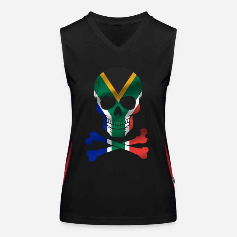 Drapeau de l’Afrique du Sud Débardeur respirant contrasté Femme
