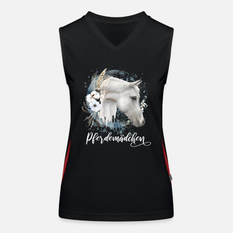 Pferdemädchen Pferde Geschenk Mädchen Funktionelles Kontrast-Tank Top für Frauen