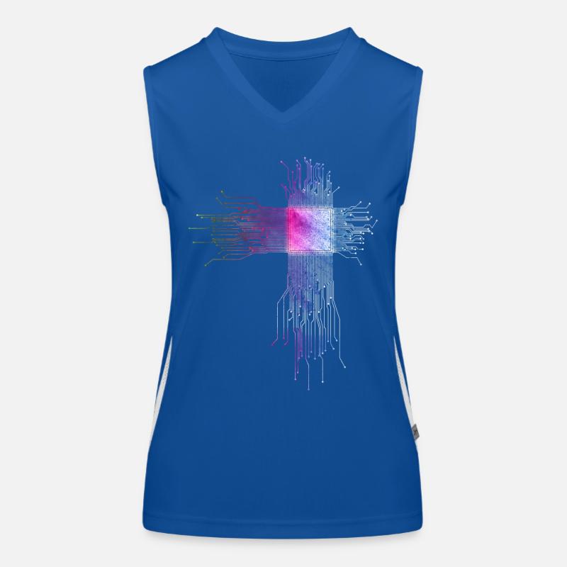 Programmierer CPU Motiv Funktionelles Kontrast-Tank Top für Frauen