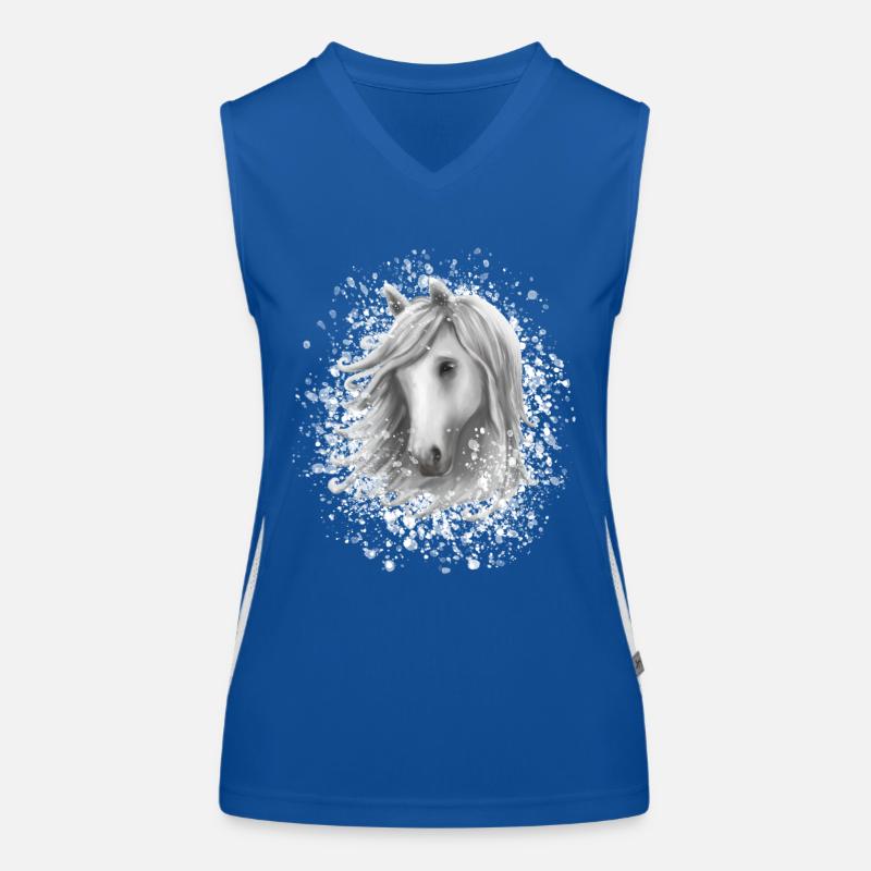 Pferdekopf im Schnee Funktionelles Kontrast-Tank Top für Frauen