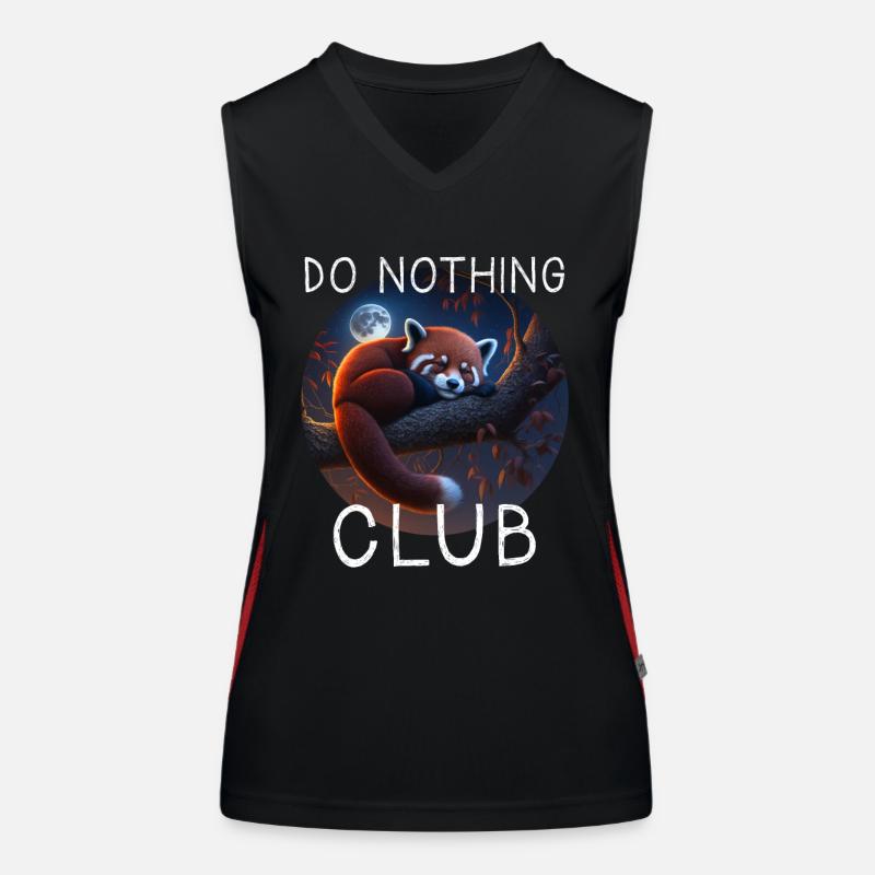 Do Nothing Club Roter Panda Funktionelles Kontrast-Tank Top für Frauen