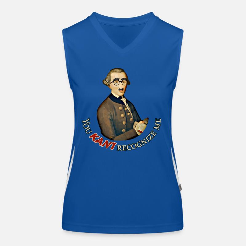 Funny Philosopher: Can't recognize Immanuel Kant Women's Functional Contrast Tank Top