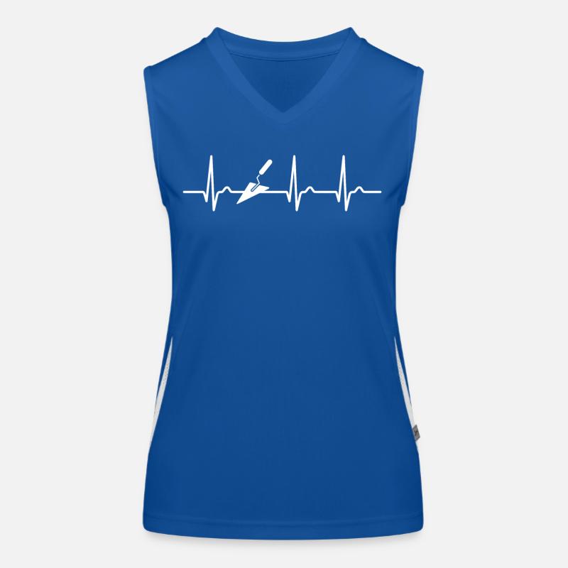 ECG curve - heart curve - bricklayer - trowel Women's Functional Contrast Tank Top