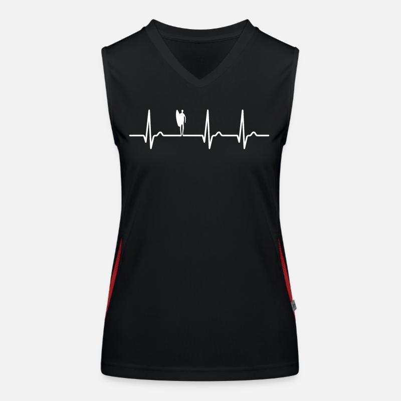 Courbe ECG - courbe cardiaque - surf - surfeur - plage Débardeur respirant contrasté Femme