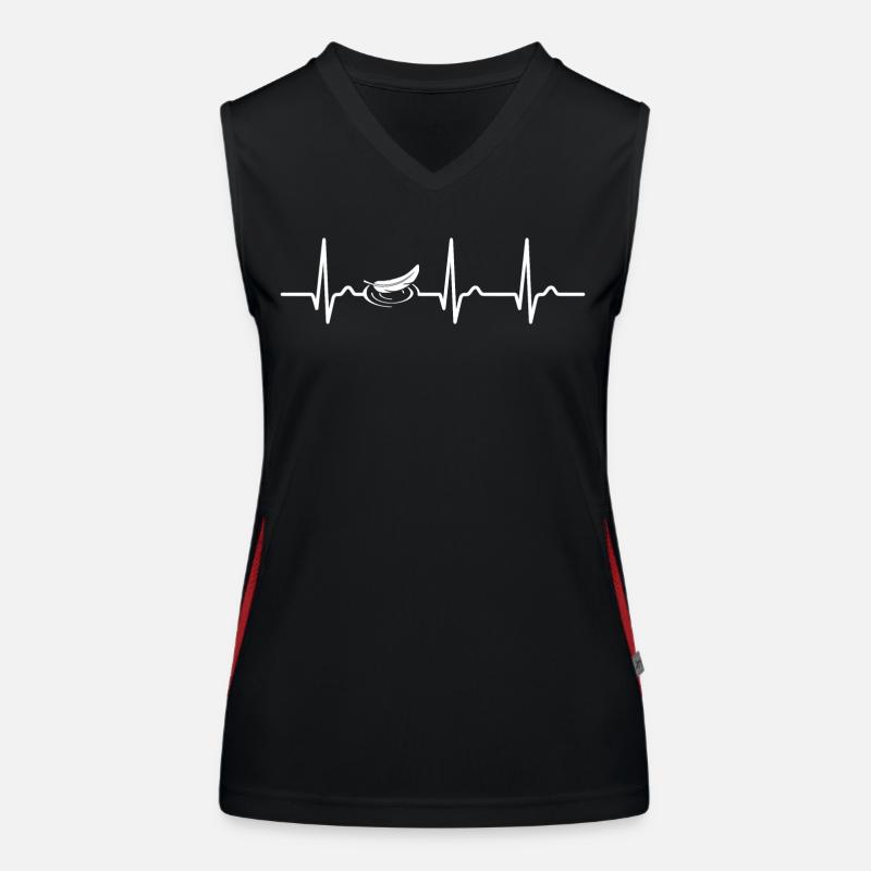 Courbe ECG - courbe cardiaque - source - eau - silence Débardeur respirant contrasté Femme
