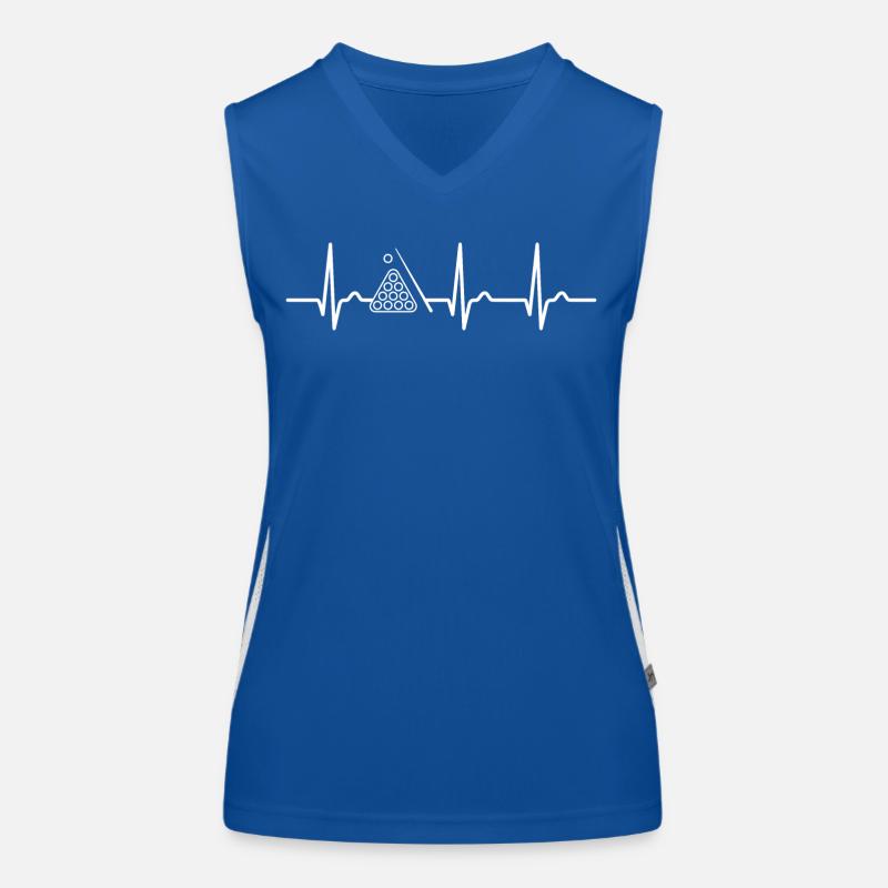 EKG Kurve - Herzkurve - Billard - Queue Funktionelles Kontrast-Tank Top für Frauen