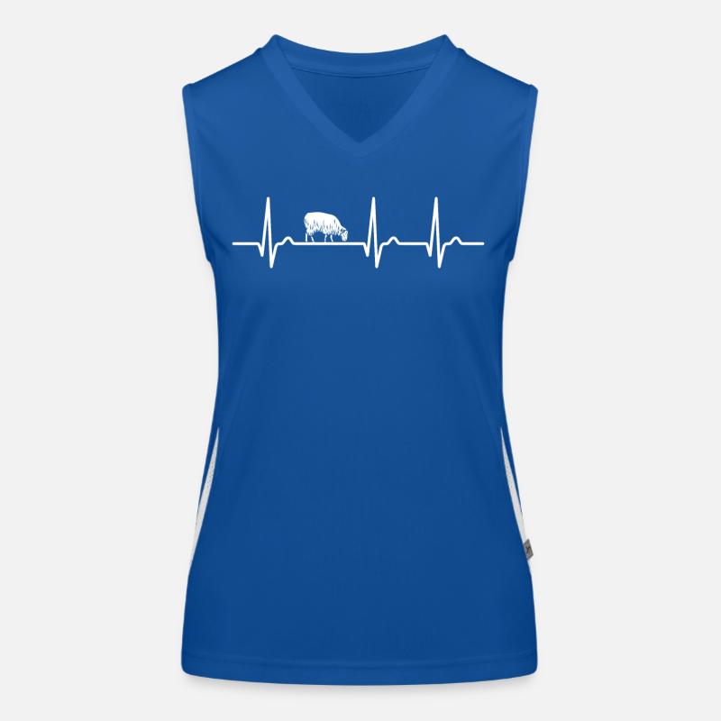 ECG Curve - Heart Curve - Pulse - Sheep - Wool Women's Functional Contrast Tank Top