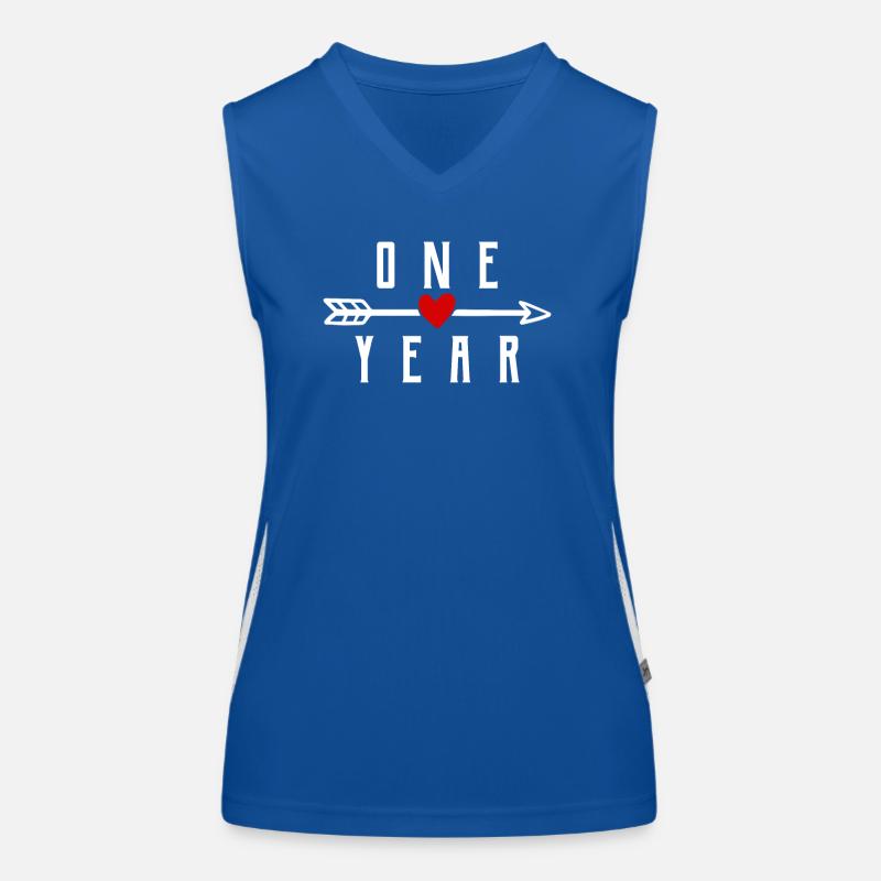 1 Year First Wedding Anniversary Relationship Women's Functional Contrast Tank Top