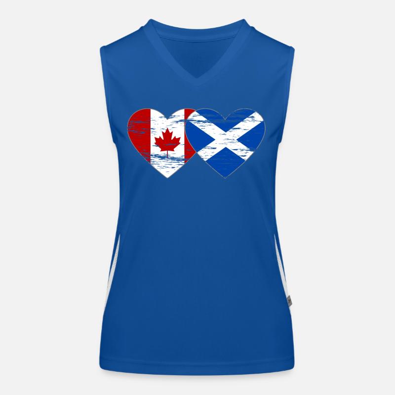 Canada Ecosse drapeau coeur utilisé Débardeur respirant contrasté Femme