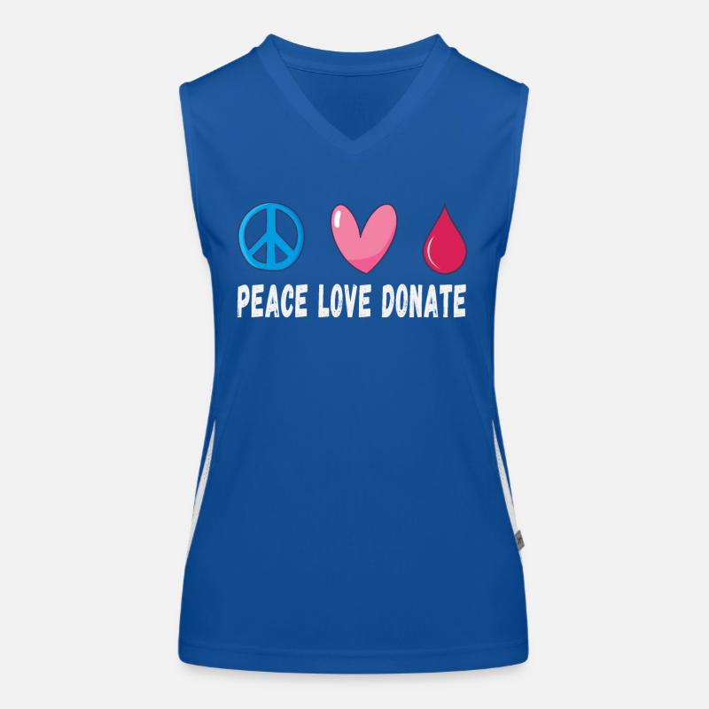 Friede Liebe Spende Blut Funktionelles Kontrast-Tank Top für Frauen