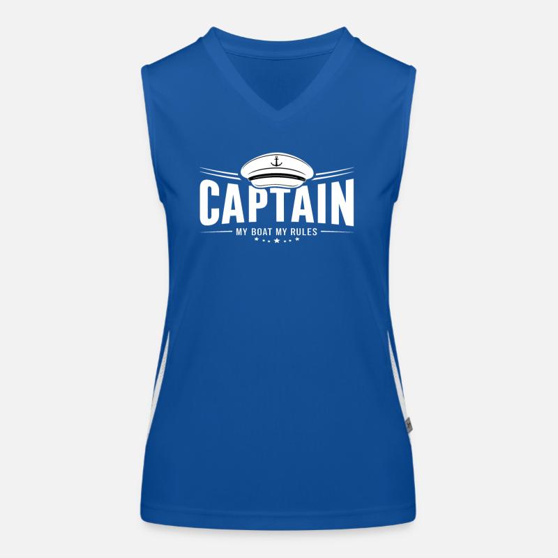 Capitaine Capitaine - Mon Bateau Mes Règles Citation Débardeur respirant contrasté Femme