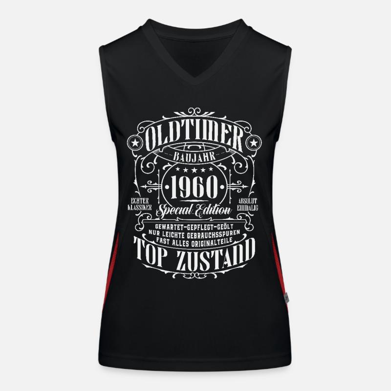Oldtimer 1960 geboren Geburtstag Geschenk Funktionelles Kontrast-Tank Top für Frauen