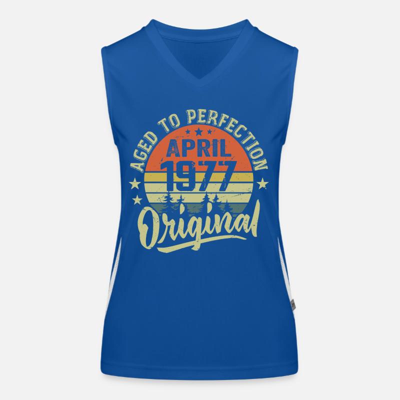 April 1977 Birthday - April 1977 Gift Idea Women's Functional Contrast Tank Top