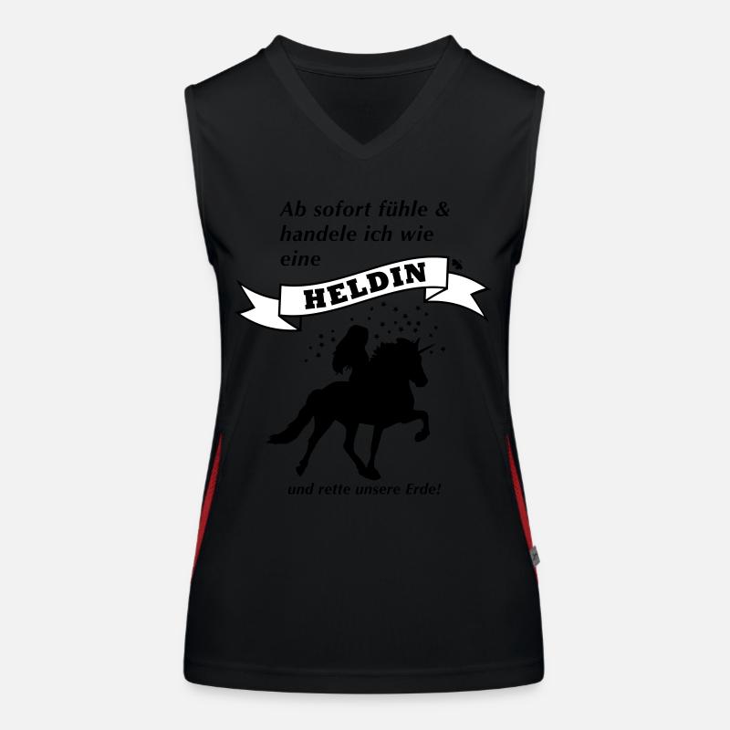 gedankenswert Islandpferd Heldin Einhorn Produkte Funktionelles Kontrast-Tank Top für Frauen