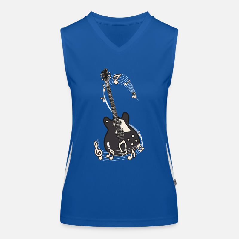 E guitare Notes musicales Débardeur respirant contrasté Femme