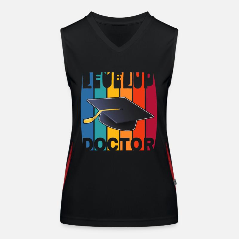 Level-up Doktor Doktortitel Geschenk Funktionelles Kontrast-Tank Top für Frauen