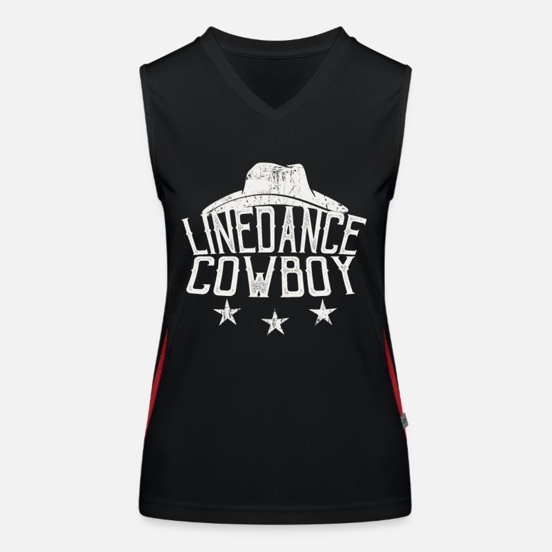Linedance Cowboy Linedancer cadeau Débardeur respirant contrasté Femme