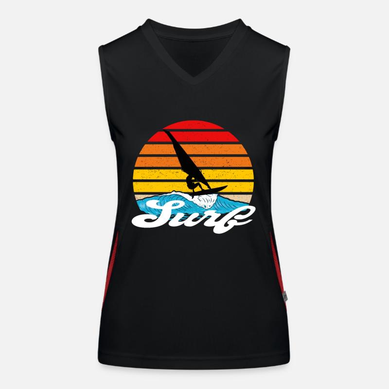 Surfboard Windsurfen Funktionelles Kontrast-Tank Top für Frauen