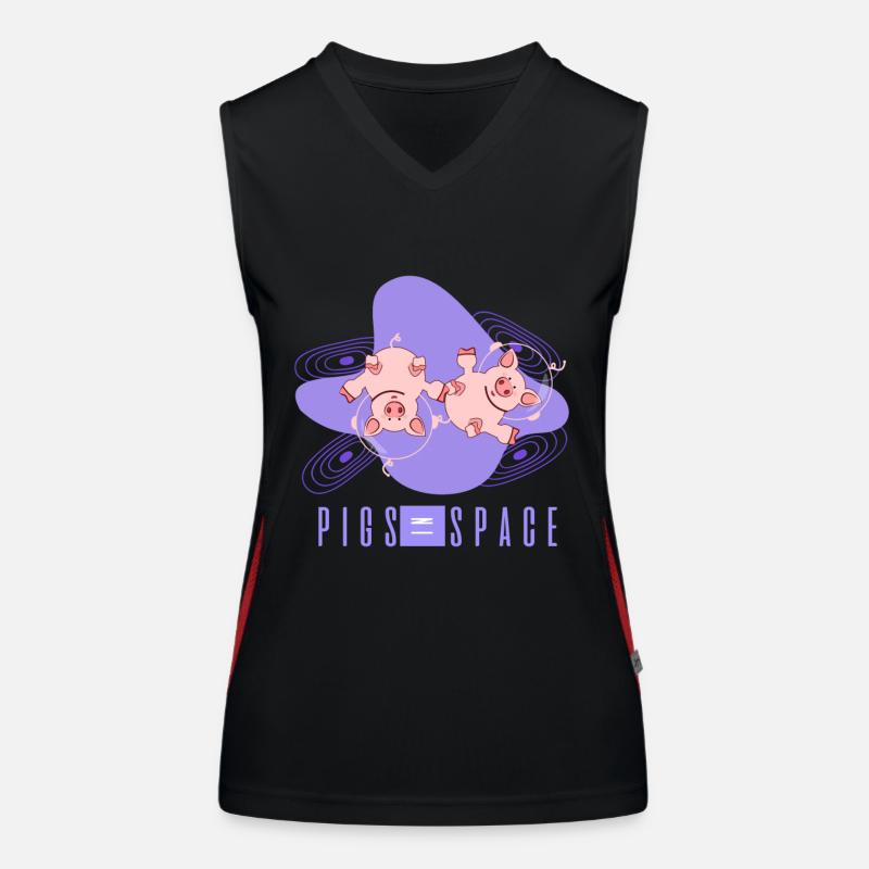 Pig, pig farmer, pig funny Women's Functional Contrast Tank Top