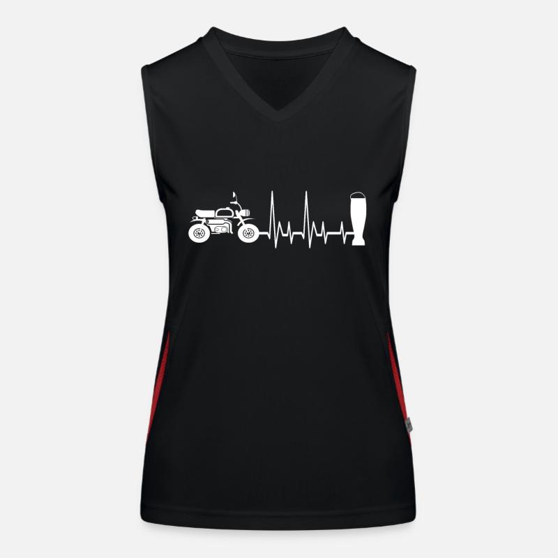 Motorrad und Bier Funktionelles Kontrast-Tank Top für Frauen