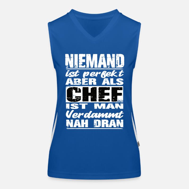 Chef Chef Sprüche Handwerk Baustelle Funktionelles Kontrast-Tank Top für Frauen