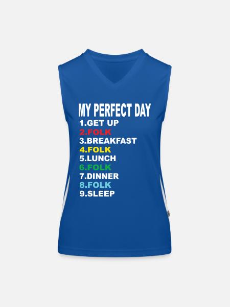 Mein Perfekter Tag Folk - Funktionelles Kontrast-Tank Top für Frauen - Royal/Weiß - Vorne