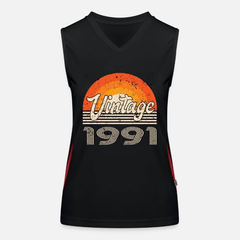 Vintage 1991 Geburtstag Retro Funktionelles Kontrast-Tank Top für Frauen