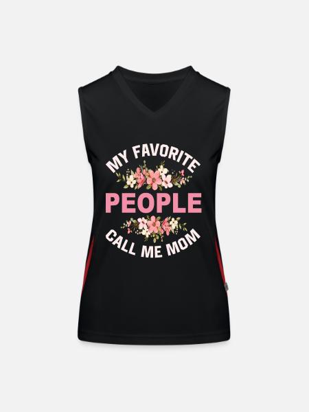 My Favorite People Call Me Mom - Women's Functional Contrast Tank Top - black/red - Front
