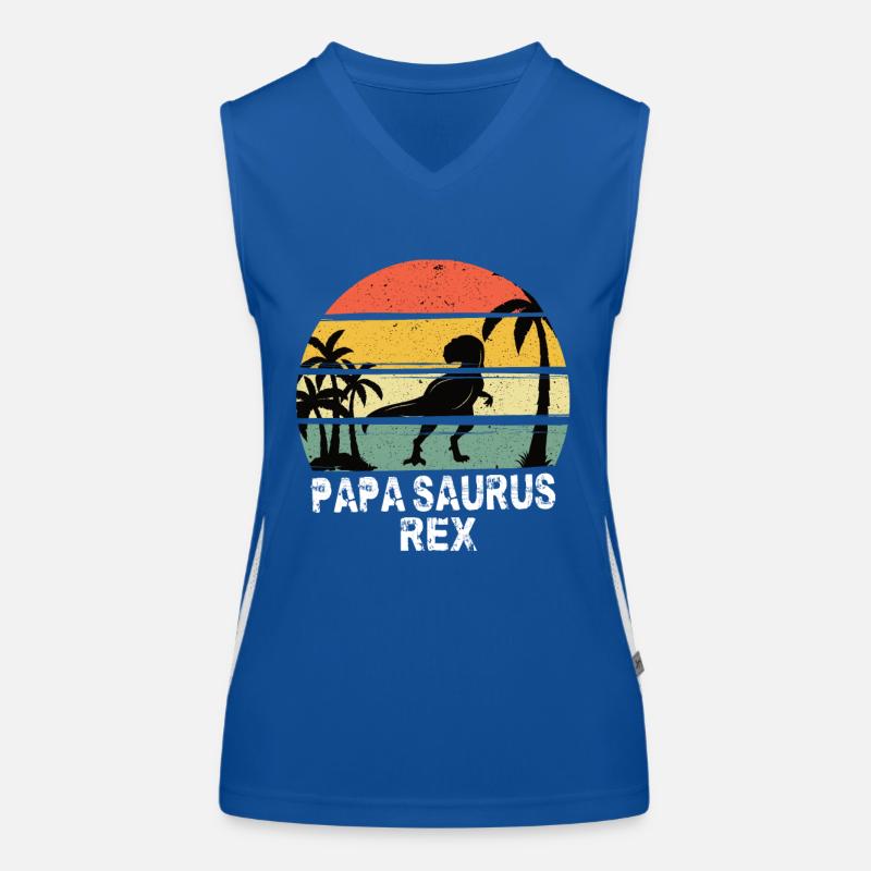 Papa Saurus Rex Funktionelles Kontrast-Tank Top für Frauen