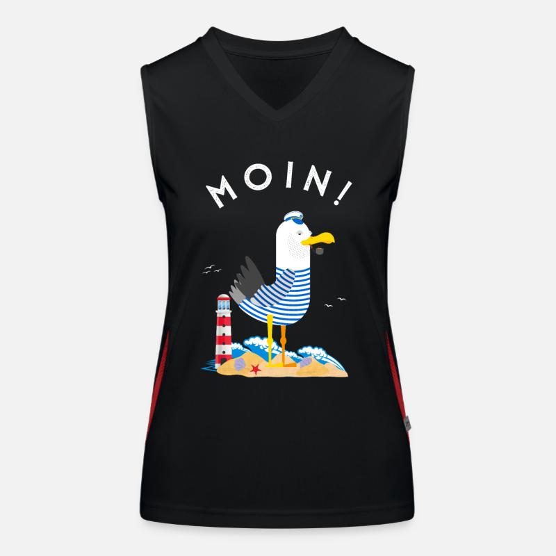 Moin Möwe Captain Northern Germany Low German Women's Functional Contrast Tank Top