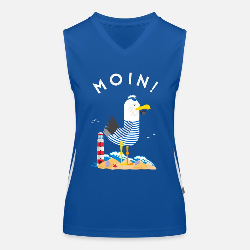 Moin Möwe Captain Northern Germany Low German Women's Functional Contrast Tank Top