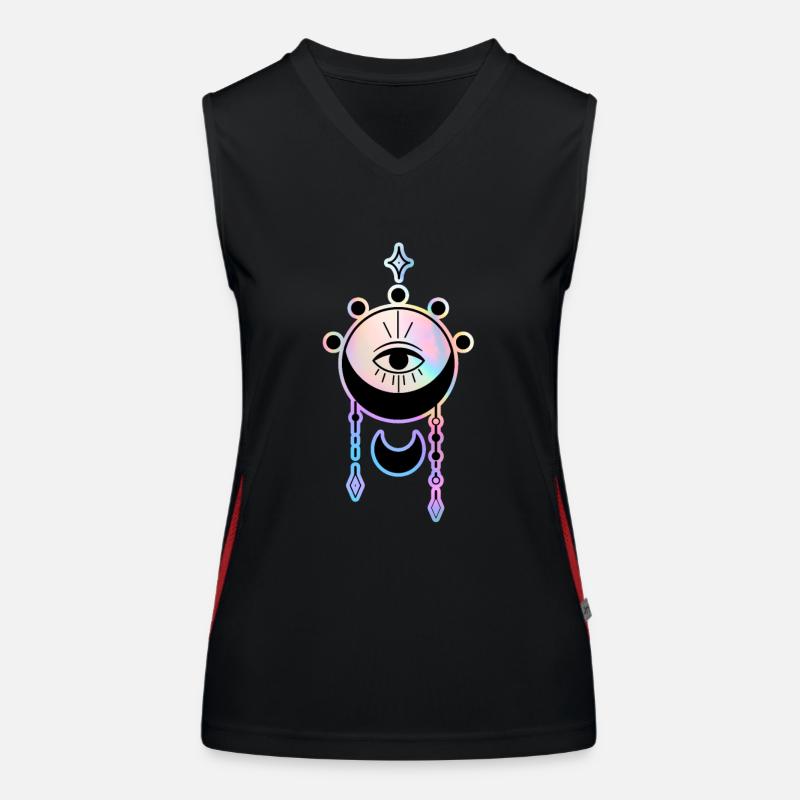 Esoteric Eye Mystical Symbol Women's Functional Contrast Tank Top